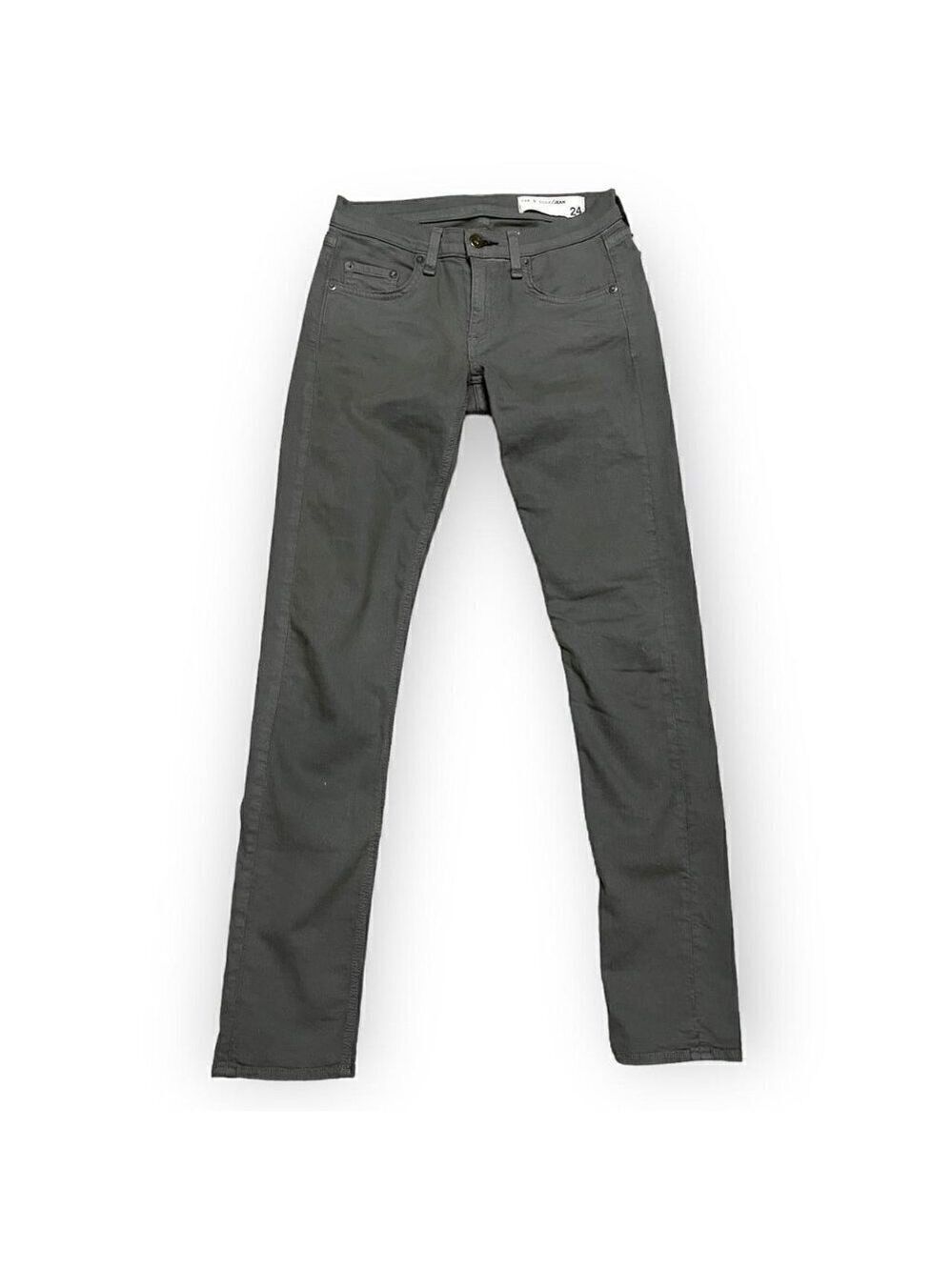 Rag & Bone New York Aged Sage Luxury Designer Stretch Skinny Jeans - 26x30